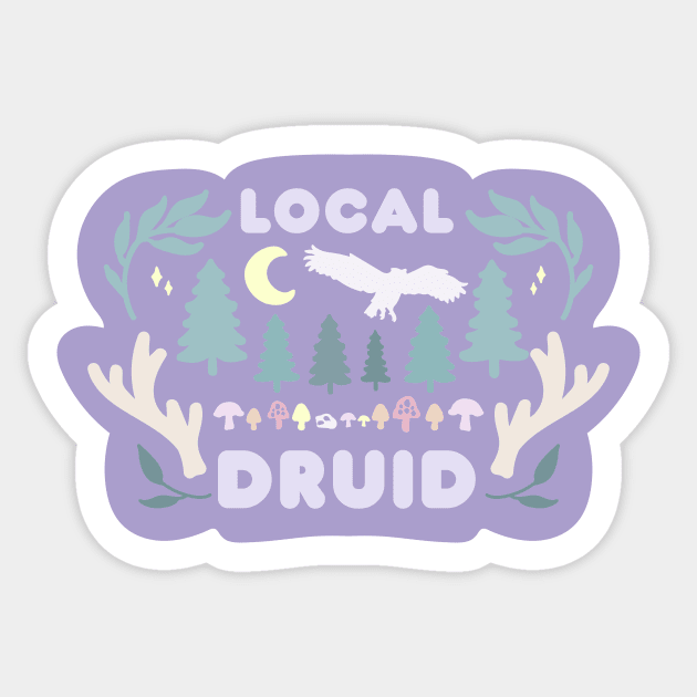 Local Druid in Pastels Sticker by FlutesLoot